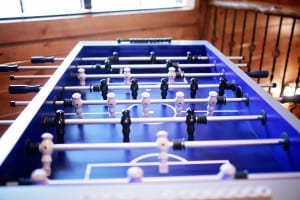 cabin loft game room foosball table