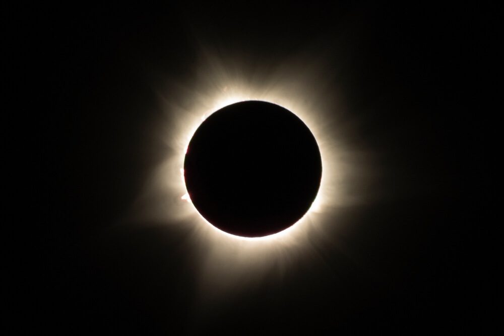 A total solar eclipse, as viewable in Broken Bow in April 2024